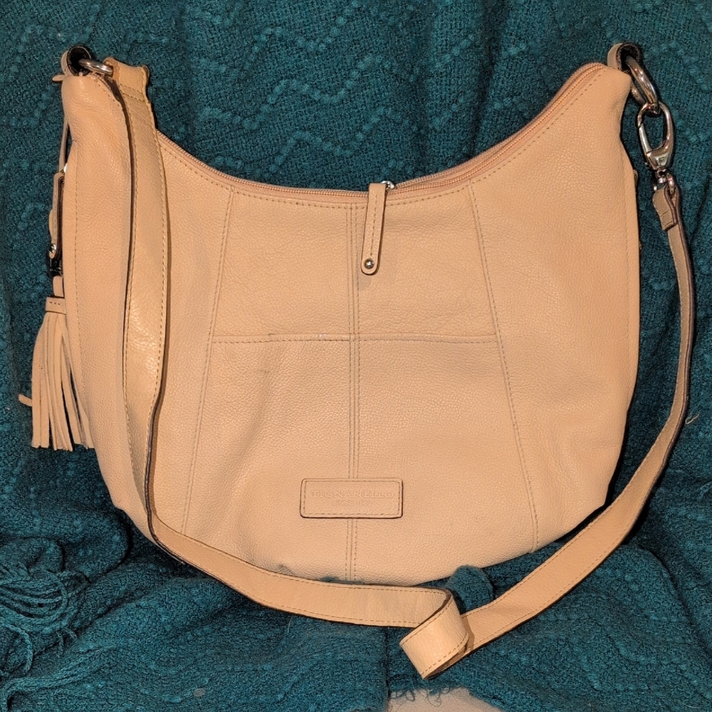 Tiganello Cream Leather Hobo Bag